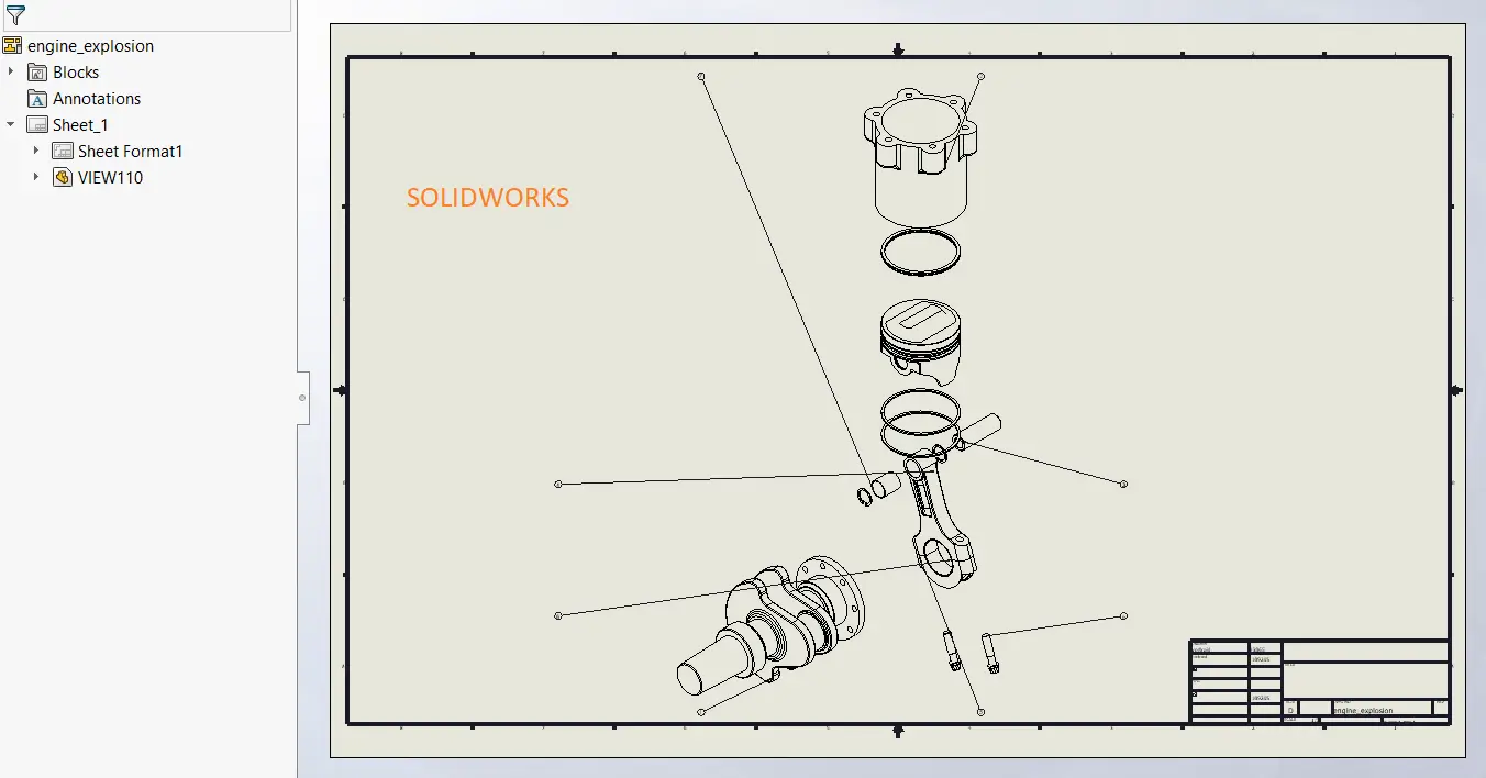 SOLIDWORKS exploded view drawing