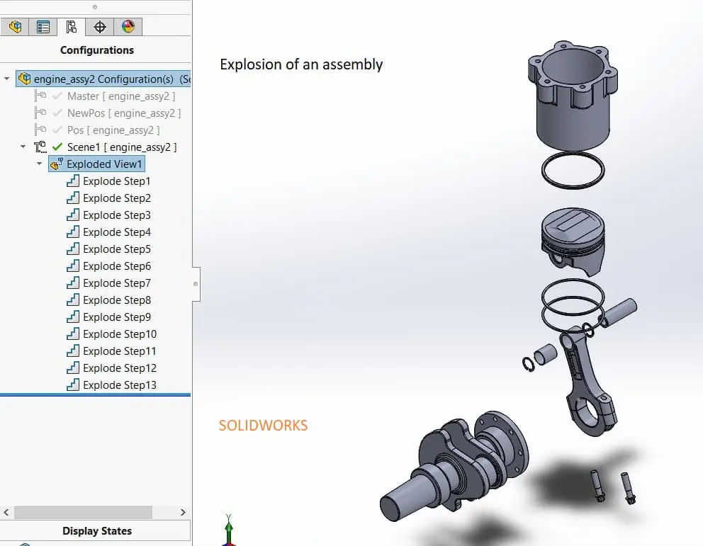 SOLIDWORKS assembly exploded view