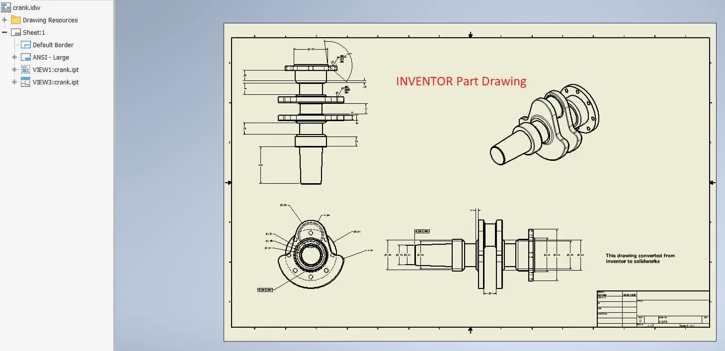 SOLIDWORKS detail drawing