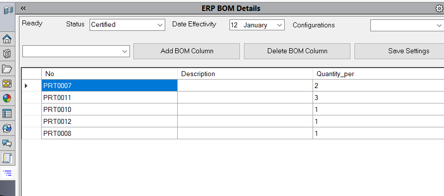 Preview ERP BOM within SOLIDWORKS PDM