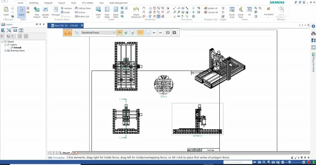 Solid Edge assembly drawing