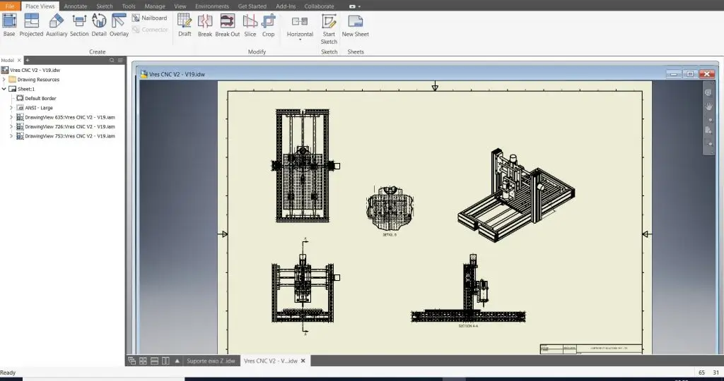 Migrated Inventor assembly drawing