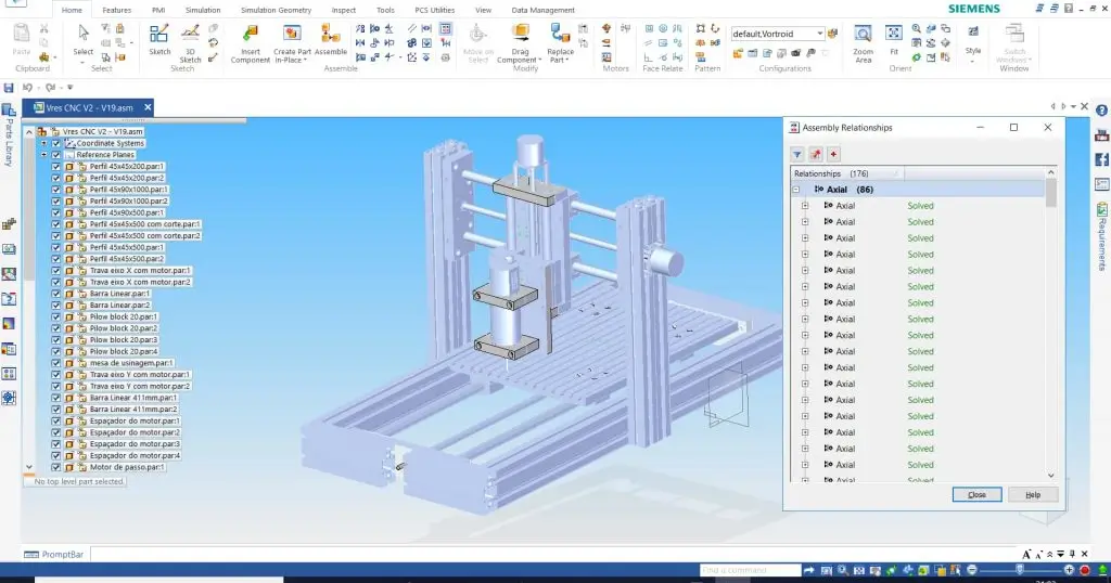 Solid Edge assembly with mates