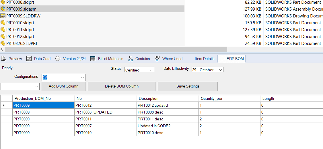 Dynamics Business Central BOM