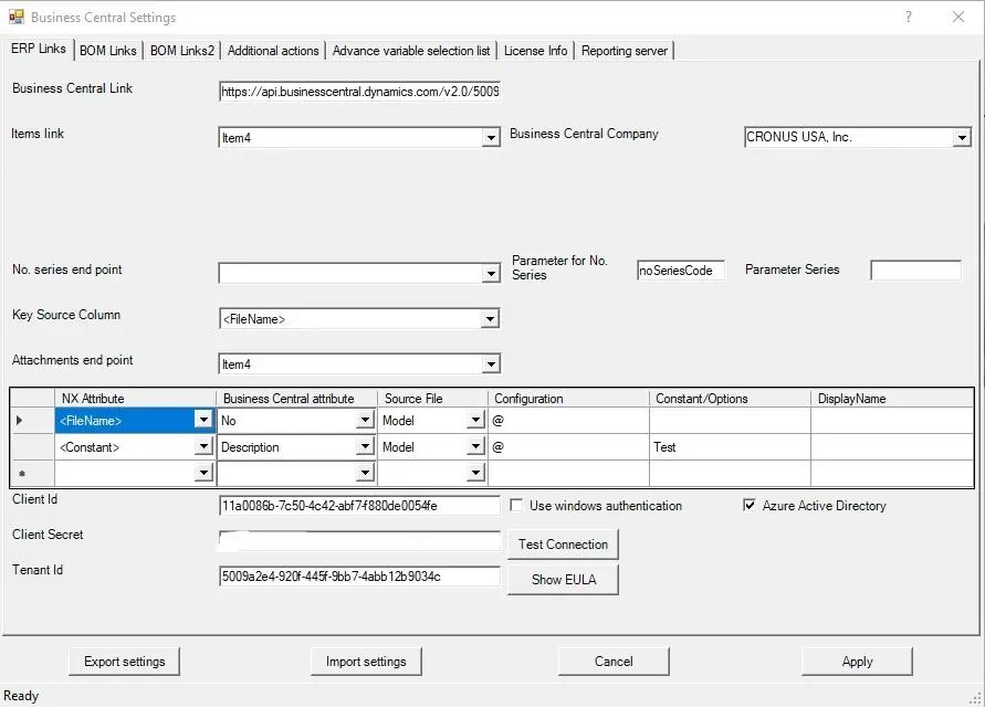 Configure Integration Settings