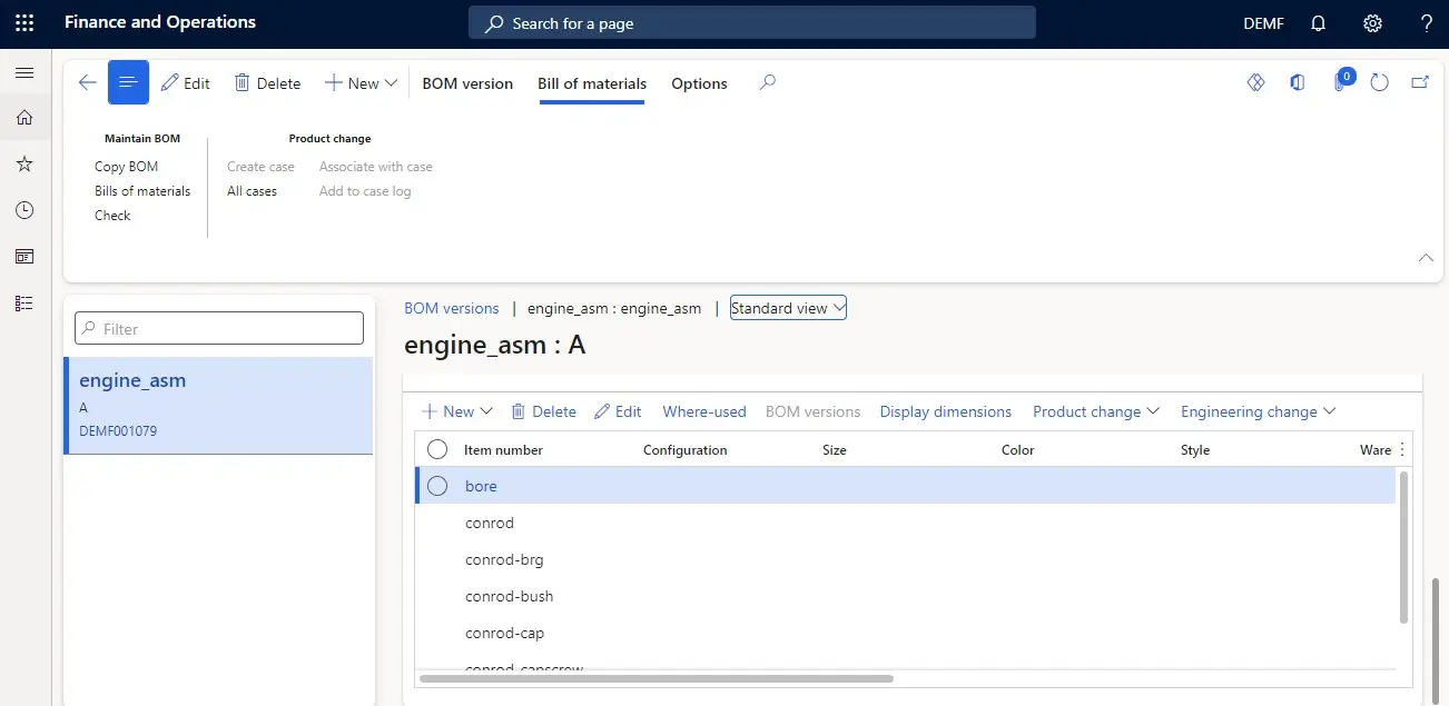 BOM was successfully added