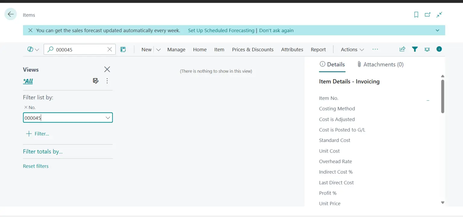 Verify Item in Business Central